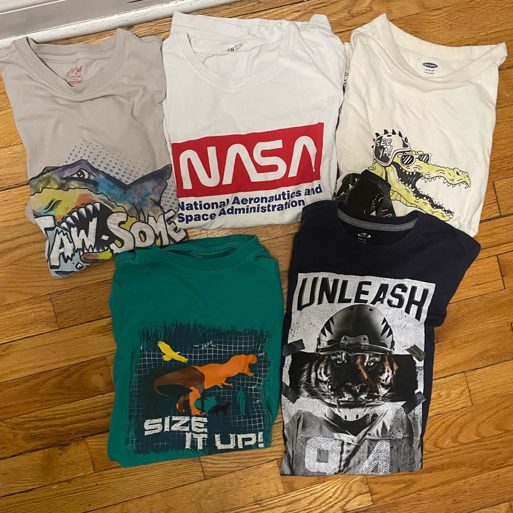 5 Cool Boy t shirts sizes 10-12 to 14-16